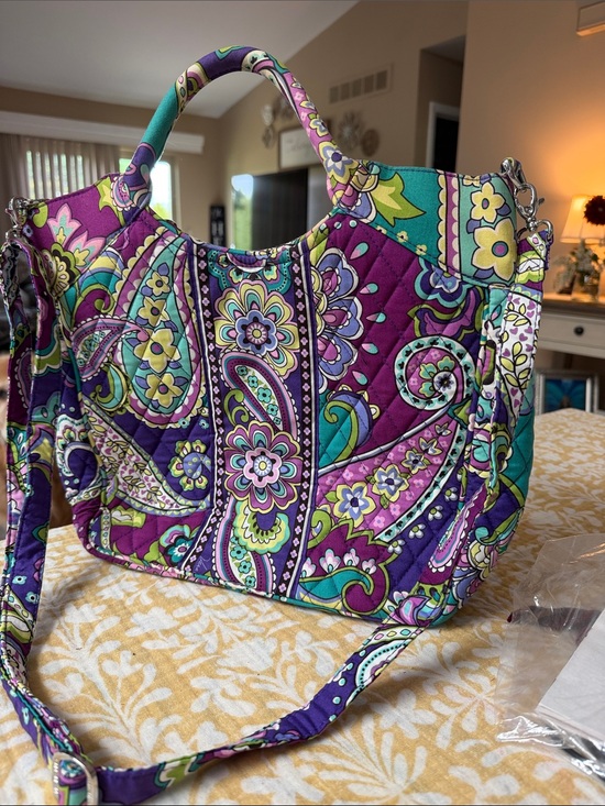 Handbags - Quilted Floral Paisley Glenna Purple Large retired like new!